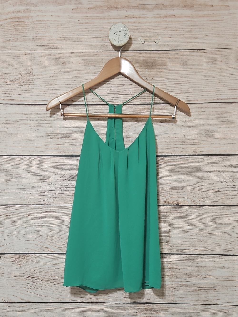 💟 Style Loft Green Spaghetti Strap Cami Top - Lightweight Summer Tank Small